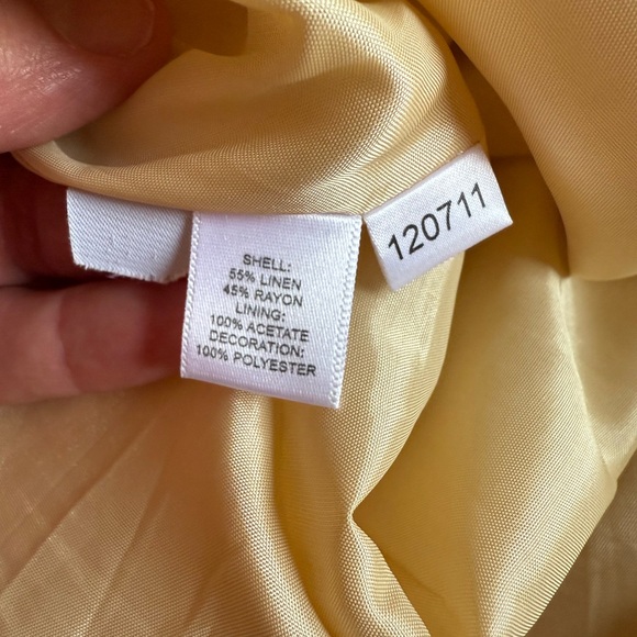 Loft Womens Skirt Officewear Linen Blend Embroidered Floral Cream Size 10 - Picture 10 of 10